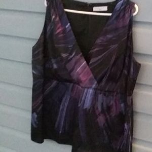 Silky sleeveless blouse v neck tahari size 2x